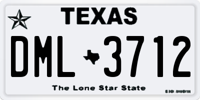 TX license plate DML3712