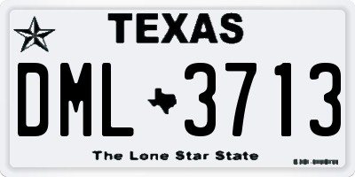 TX license plate DML3713