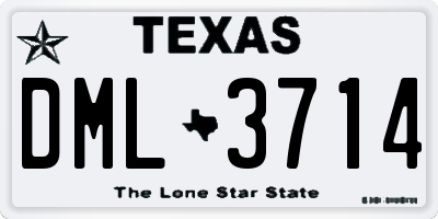 TX license plate DML3714