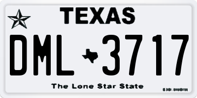 TX license plate DML3717