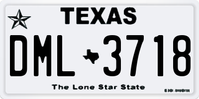 TX license plate DML3718