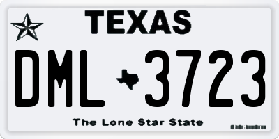 TX license plate DML3723