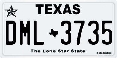 TX license plate DML3735