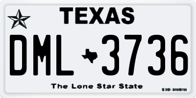 TX license plate DML3736