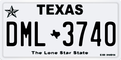 TX license plate DML3740