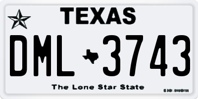 TX license plate DML3743