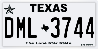 TX license plate DML3744