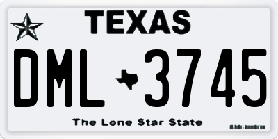 TX license plate DML3745