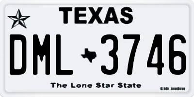 TX license plate DML3746