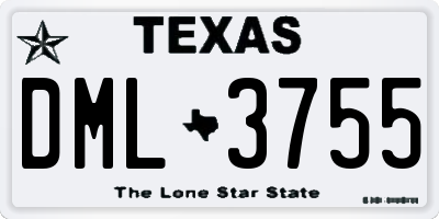 TX license plate DML3755