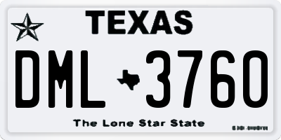 TX license plate DML3760