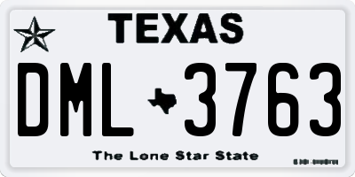 TX license plate DML3763