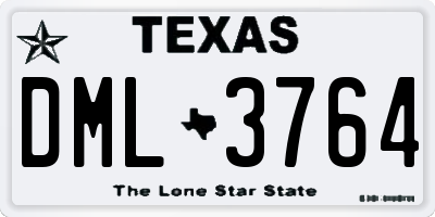 TX license plate DML3764