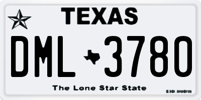 TX license plate DML3780