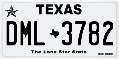 TX license plate DML3782