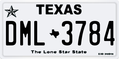 TX license plate DML3784