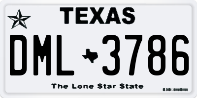 TX license plate DML3786