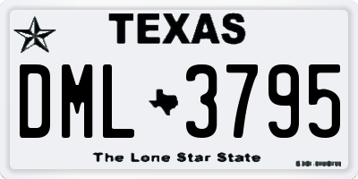 TX license plate DML3795