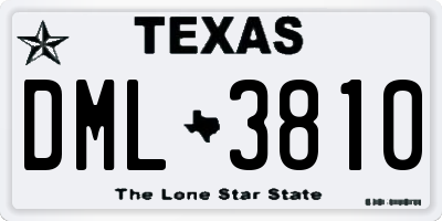 TX license plate DML3810