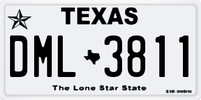 TX license plate DML3811