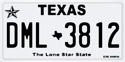 TX license plate DML3812