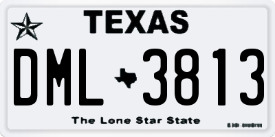 TX license plate DML3813