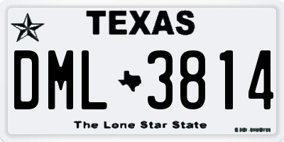 TX license plate DML3814