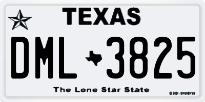 TX license plate DML3825
