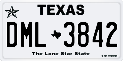 TX license plate DML3842