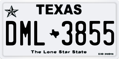 TX license plate DML3855