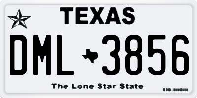 TX license plate DML3856