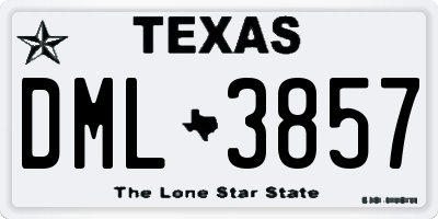 TX license plate DML3857