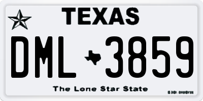 TX license plate DML3859