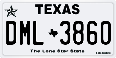 TX license plate DML3860
