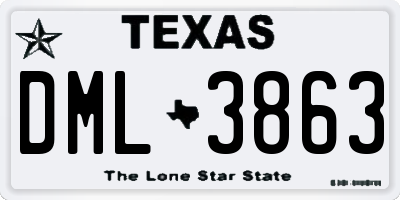 TX license plate DML3863
