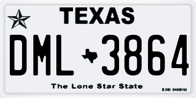 TX license plate DML3864