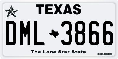 TX license plate DML3866