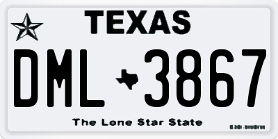 TX license plate DML3867