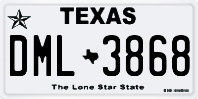 TX license plate DML3868