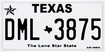 TX license plate DML3875