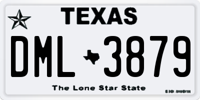 TX license plate DML3879