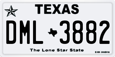 TX license plate DML3882