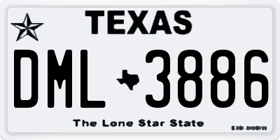 TX license plate DML3886
