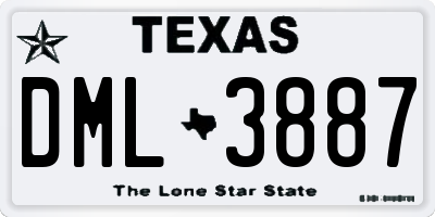TX license plate DML3887