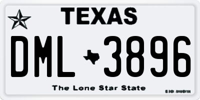 TX license plate DML3896