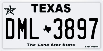 TX license plate DML3897