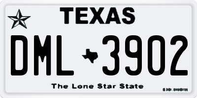 TX license plate DML3902