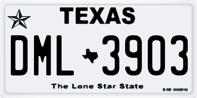 TX license plate DML3903