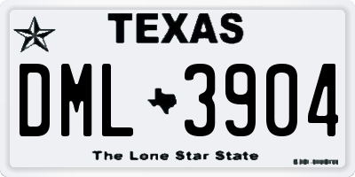 TX license plate DML3904