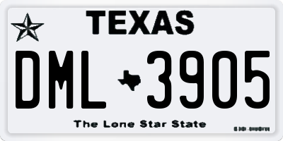 TX license plate DML3905